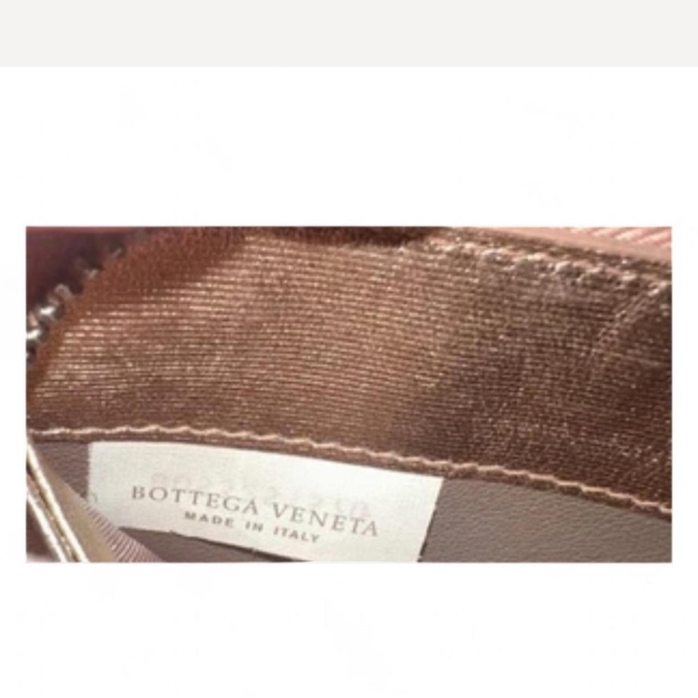 EUC - Bottega Veneta Metallic Rose Gold Intrecciato Leather Zip-Around Wallet - Picture 3 of 8